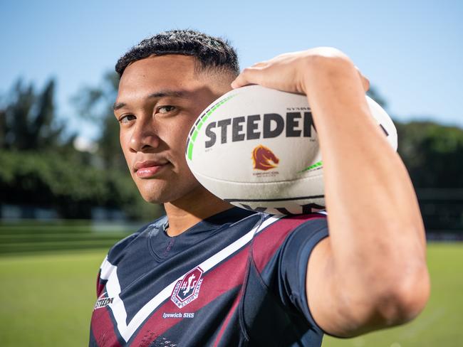 Finefeuiaki moved to Ipswich at age 11 and has been a part of Queensland’s junior pathways. PICTURE: Brad Fleet