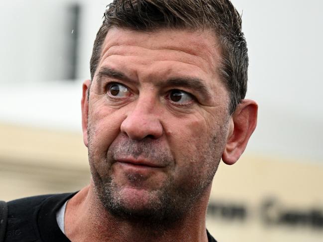 Rabbitohs head coach Jason Demetriou leaves Rabbitohs headquarters at the Heffron Centre, Maroubra, Sydney, Tuesday, April 30, 2024. South Sydney's board has convened and is expected to decide on the future of coach Jason Demetriou amid a dire start to the 2024 NRL season. (AAP Image/Dan Himbrechts) NO ARCHIVING