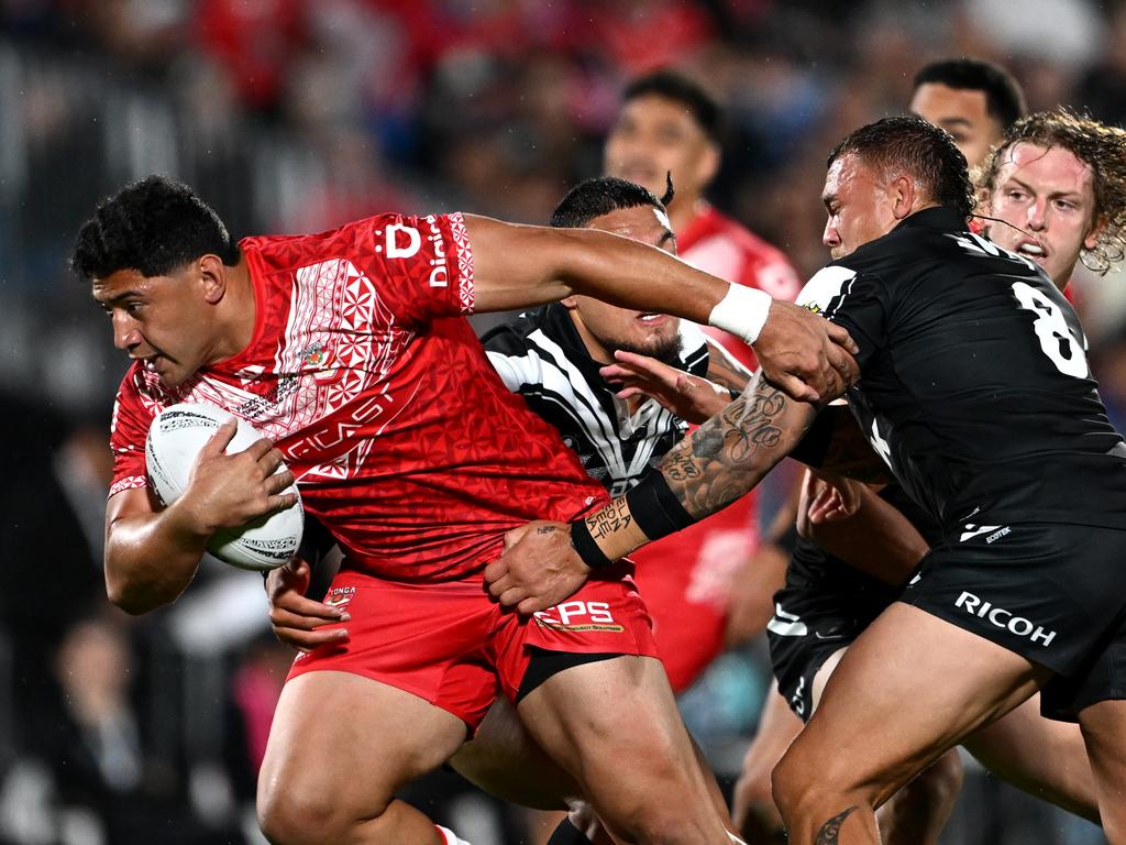 Jason Taumalolo was a standout for Tonga, finishing the game with 180 run metres. Picture: Getty Images