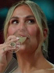 Sara was forced to turn to champagne. Picture: Nine