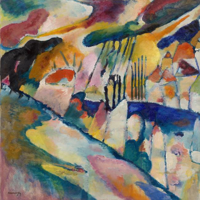 Detail: Vasily Kandinsky, Landscape with rain, January 1913, oil on canvas, 70.5 x 78.4 cm, Solomon R. Guggenheim Museum, New York