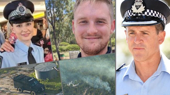 Sunshine Coast police have paid tribute to the lives of two officers who were gunned down on the Western Downs on December 12, 2022. Picture: Nine/QPS/Patrick Woods