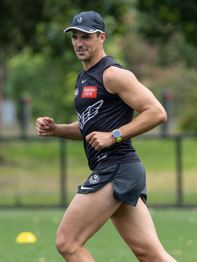 Scott Pendlebury made his return. Picture: Jason Edwards