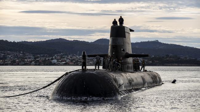 The new nuclear-powered submarines will replace the Royal Australian Navy's existing Collins submarine fleet. (Photo by LSIS Leo Baumgartner/Australian Defence Force via Getty Images)