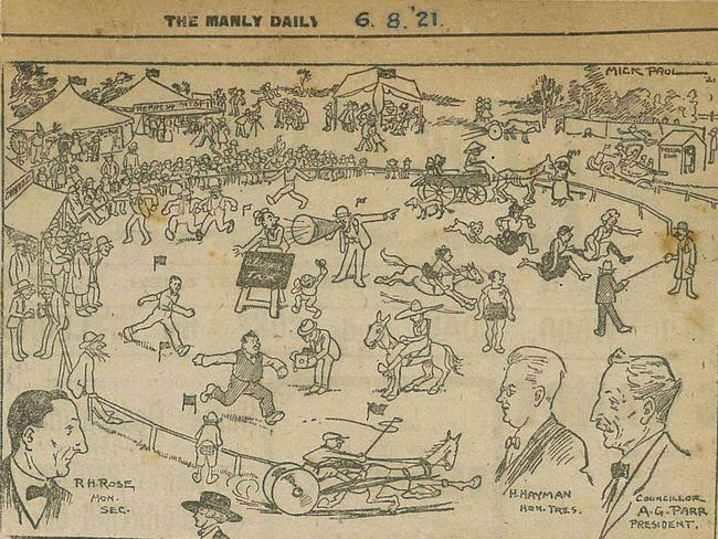 A caricature of the Brookvale Show in the Manly Daily in 1921. Picture Northern Beaches Library