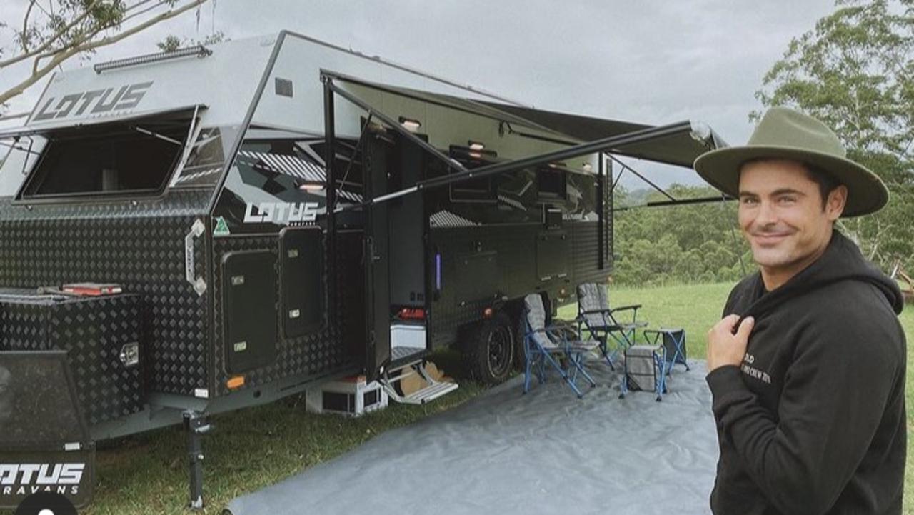 Zac Efron, caravan camper. Picture: Supplied