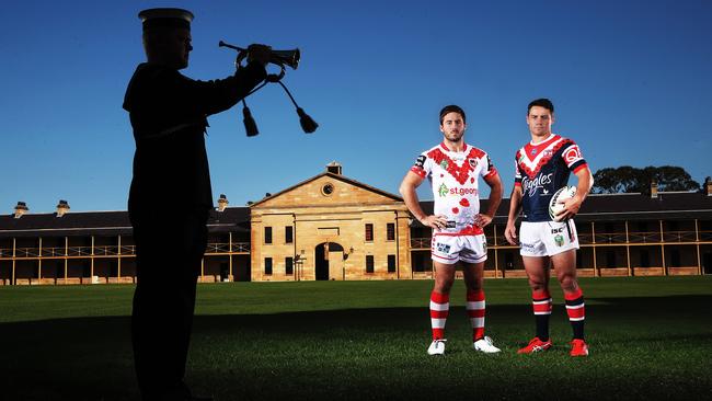 Hunt and Cronk ahead of their first ANZAC DAY clash. (Phil Hillyard)