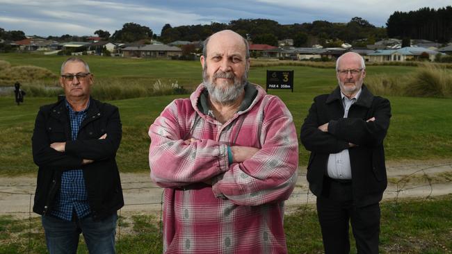 Steve Hayes, Steve Kappler and Bill Coomans at Mount Compass Golf Course Estate. Picture: Tricia Watkinson