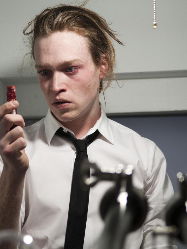 Caleb Landry Jones, 30, in a scene from the film.