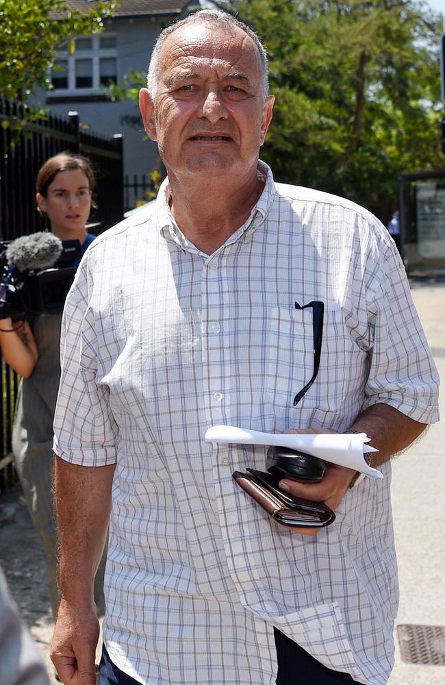 Milton Orkopoulos leaving Waverley Local Court on January 22, 2020. He is currently in custody. Picture: Bianca De Marchi/AAP