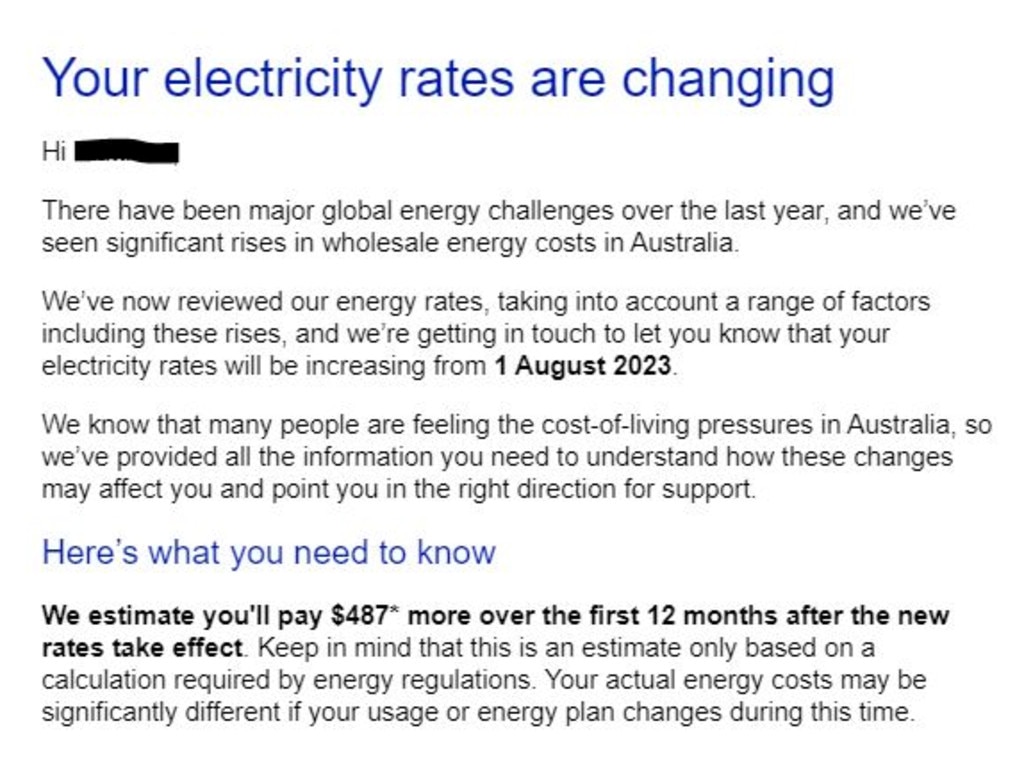 Australian households are being hit with 20 to 30 per cent