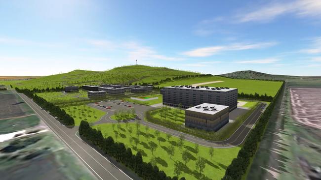 3D renders from 2021 and 2022 of Gondwana Australia, a concept for a massive $650m testing facility and proving grounds for the global automotive industry near Toowoomba.