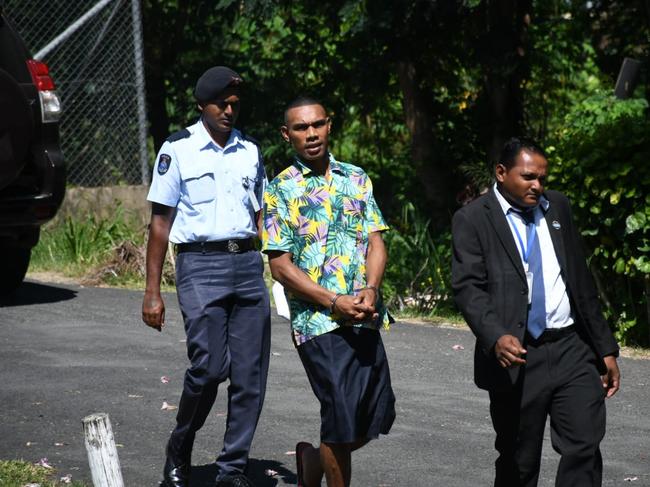 Degei (pictured centre) appeared in court for his second mention on Monday.