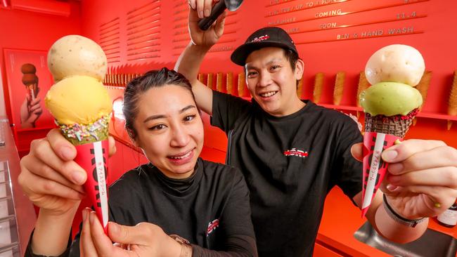 Joane Yeoh and her business partner Bernard Chu at Kori. Picture: Tim Carrafa