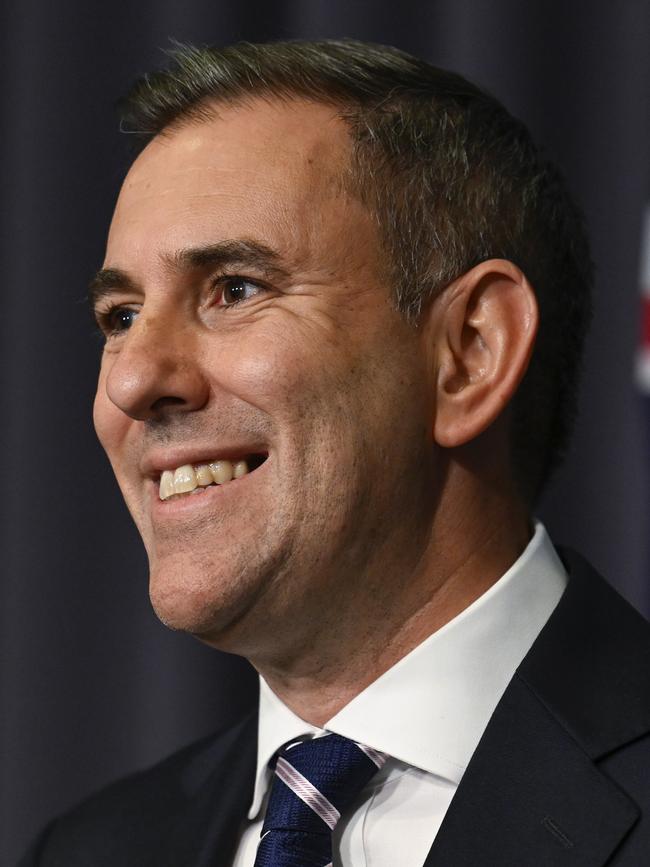 Federal Treasurer Jim Chalmers holds a press conference at Parliament House in Canberra. Picture: NewsWire / Martin Ollman