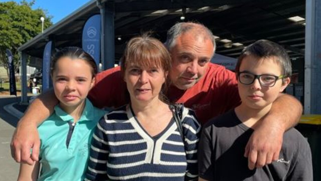 Katy, 12, Karen, Jay, 12, and Kev Cartwright at the Sunshine Coast Agricultural Show 2023.