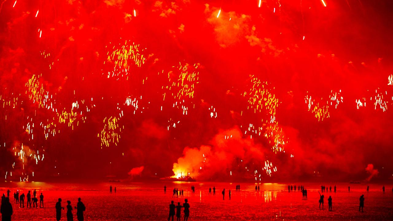 Mindil Beach fireworks on Territory Day. Picture: David Artisan