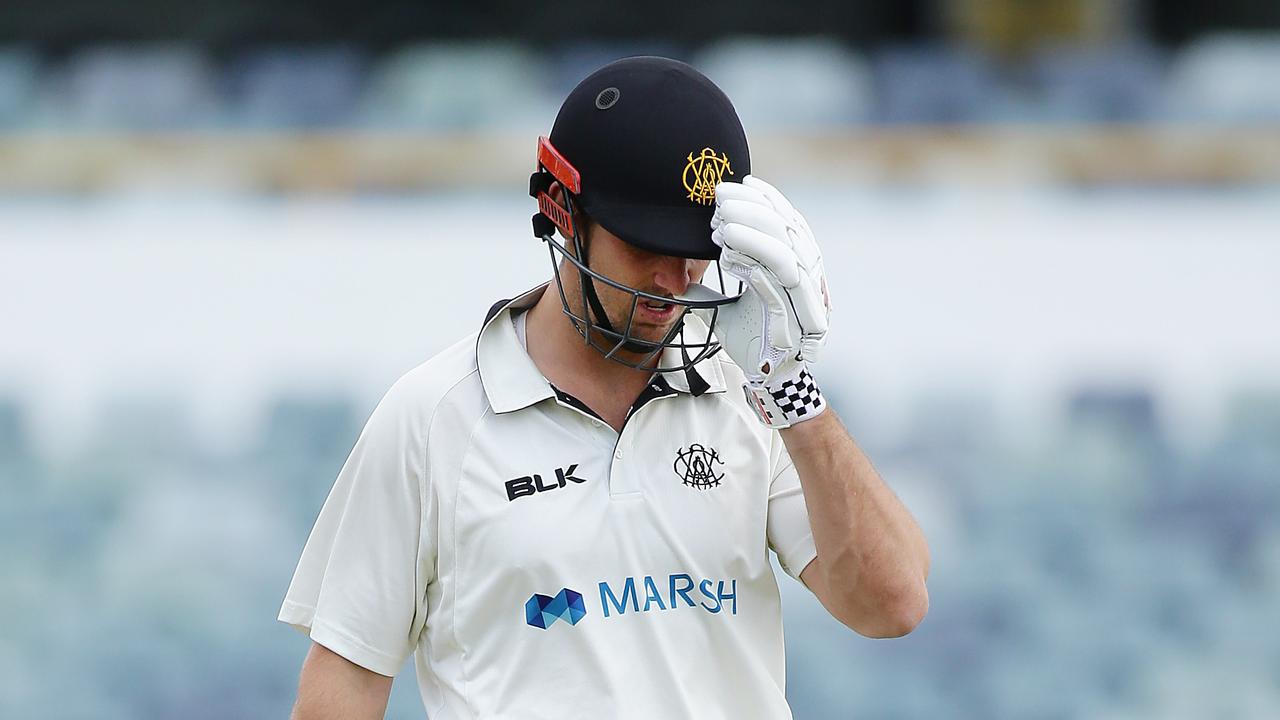 Mitchell Marsh was disappointed at his dismissal in the Sheffield Shield. (Photo by Will Russell/Getty Images)