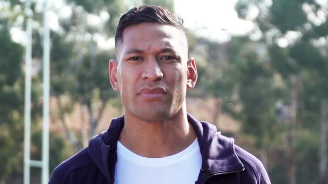 A screengrab from a YouTube video where Israel Folau asks for donations to fund his legal fees.