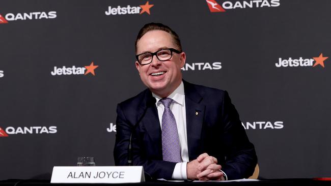 Qantas on Thursday flagged a first half underlying earnings loss of more than $1.1bn due to extended Covid-19 lockdowns across much of the nation. “This has been one of the worst halves of the entire pandemic,” chief executive Alan Joyce said. Picture: NCA NewsWire / Dylan Coker