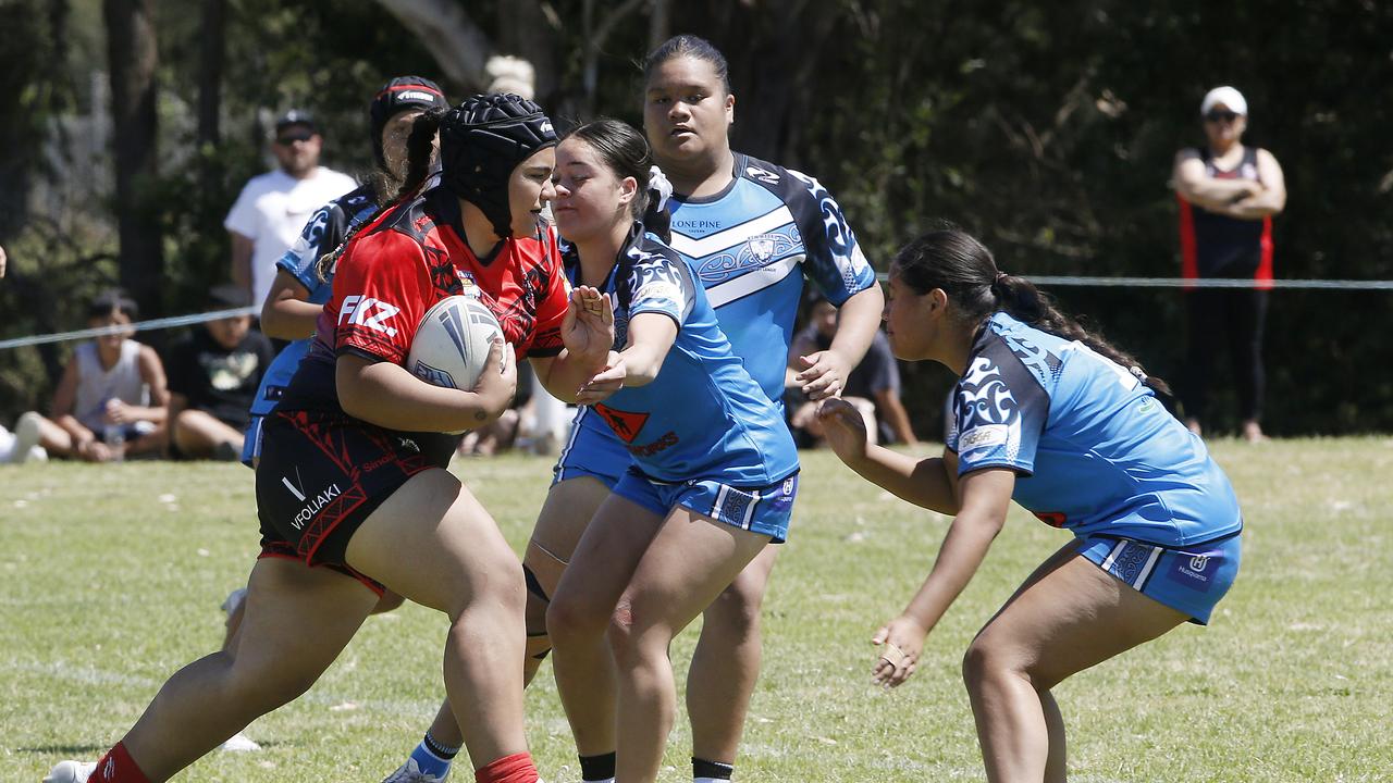 Billy Mataele from Tonga. U16 Girls Maori Ma v Tonga. Harmony Nines Rugby League. Picture: John Appleyard