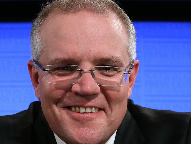 Treasurer Scott Morrison addressing the National Press Club in Canberra. Picture Kym Smith