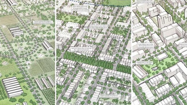 Conceptual drawings illustrating how Cecil Park and Horsley Park could be developed.