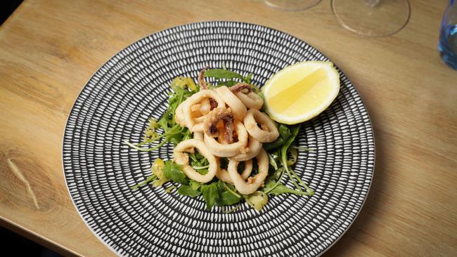 Pickled sweet chillies elevate the classic calamari fritti. Picture: Nicole Cleary