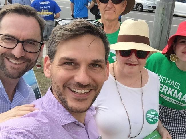 Green Michael Berkman with voters today -Twitter