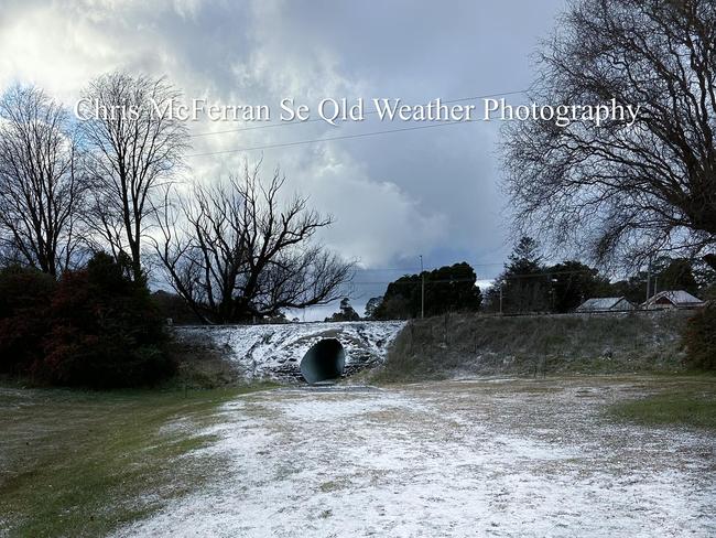 Snow at Guyra July 16, 2024. (Photo: SE Qld Weather Photography/ Chris McFerran)