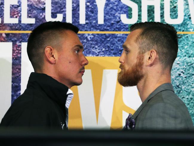 NEWCASTLE, AUSTRALIA - NewsWire Photos - March 29, 2021.All the action from the Tim Tszyu v Dennis Hogan press conference at Newcastle Museum ahead of Wednesday night's Steel City Boxing Showdown at Newcastle Entertainment Centre.   Picture: NCA NewsWire / Peter Lorimer.