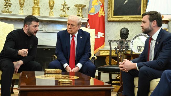 Mr Trump and Volodymyr Zelensky had a showdown at the White House that stunned the world. Picture: Saul Loeb/AFP