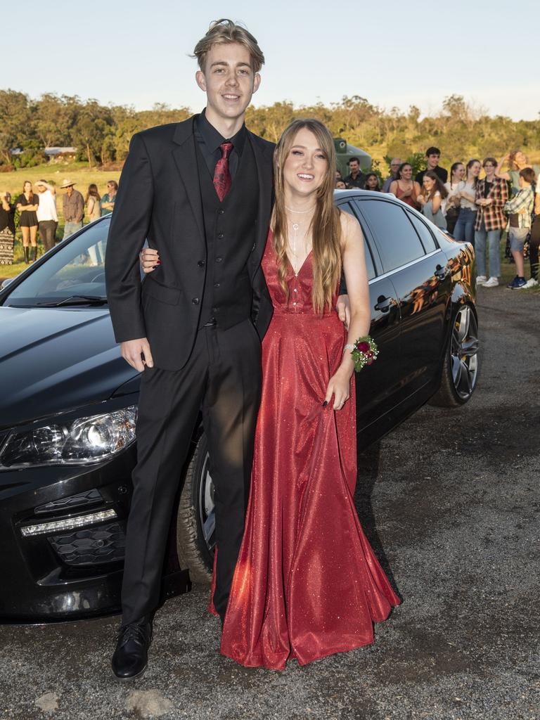 Quayd Harrison partnered Danielle Pile. Mary MacKillop Catholic College formal at Rosalie House. Thursday, November 18, 2021. Picture: Nev Madsen.