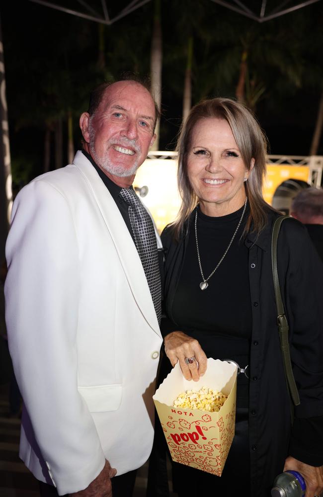 Joe Finocchiaro and Louise Pase at the JAFAICAN premiere with Peter Andre at Gold Coast Film Festival at HOTA. Picture, Portia Large.