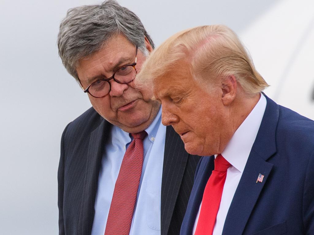 President Donald Trump and US Attorney-General William Barr. Picture: Mandel Ngan/AFP