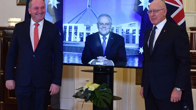 Scott Morrison said the Coalition will move on from the leadership spill on Monday and foreshadowed the new election will be hekld within a year. Picture: Sam Mooy/Getty Images