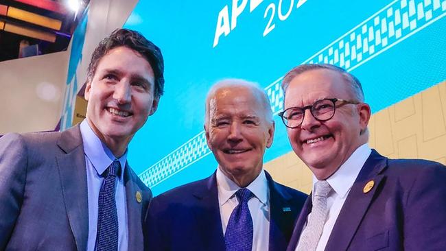 Prime Minister Anthony Albanese (right) says Canadian counterpart Justin Trudeau (left) is a ‘great friend of Australia’. Picture: Andres Valle / AFP