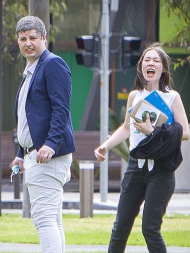 Darcie James Ranger and Jessica Marie Glaser from Mount Gambier leave the District Court. Picture: NCA NewsWire