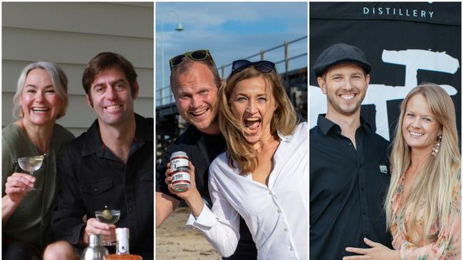 Coffs Coast brewers and distillers Viv Shorter and Frans Bienefelt, Josh and Lucyna King, Chris and Nicola Fraser have their drinks flowing into a keen market.