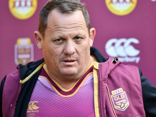 Queensland Coach Kevin Walters faces the media before the Queensland State of Origin team's final training session at Suncorp Stadium in Brisbane, Tuesday, July 11, 2017. The Queensland Maroons will take on the New South Wales Blues in the third and deciding State of Origin match on July 12, 2017. (AAP Image/Darren England) NO ARCHIVING