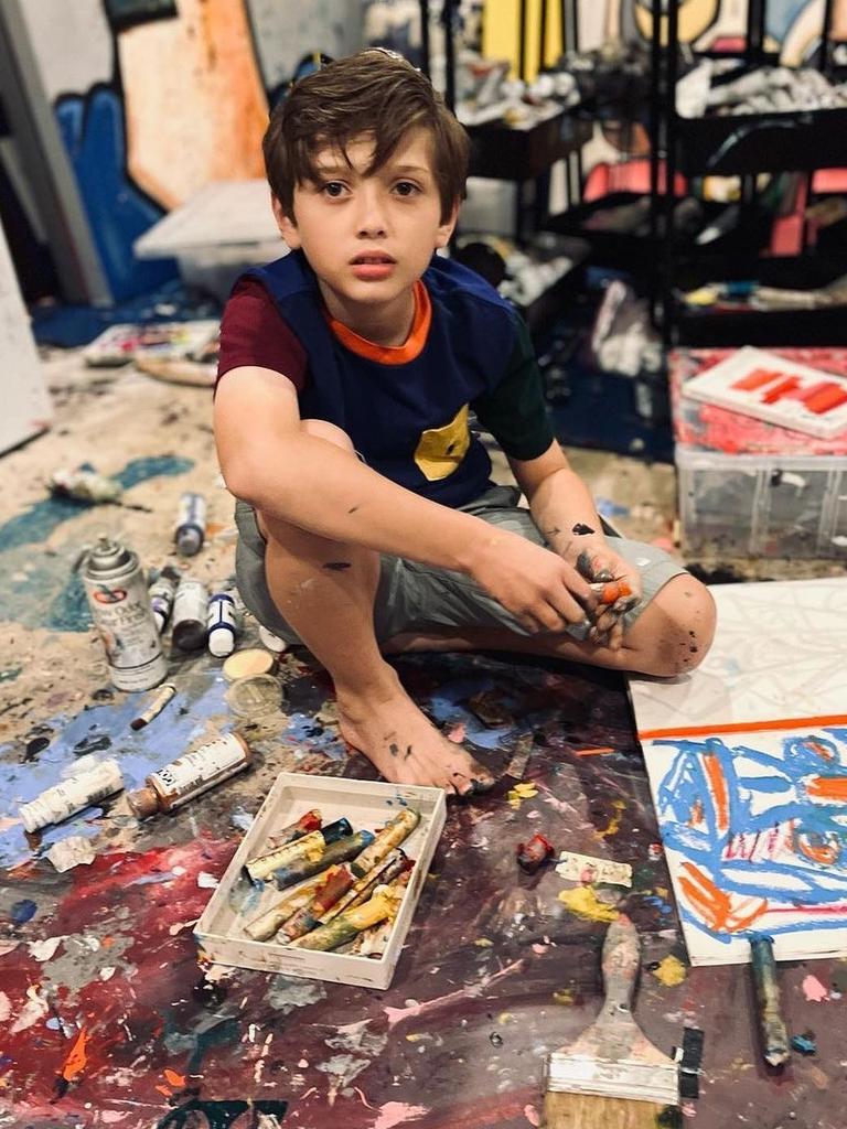 Andres Valencia, 10, has been hailed as Little Picasso. Picture: Instagram @andresvalenciaart