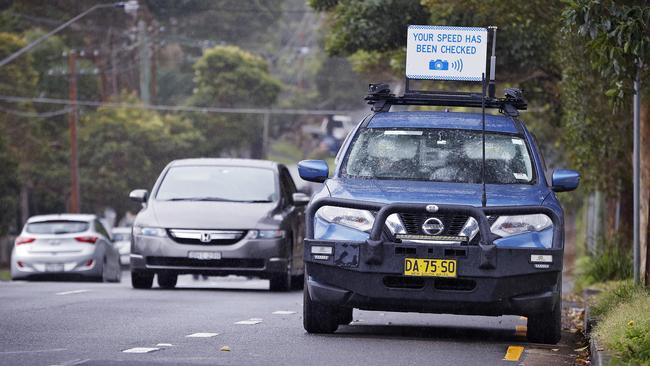 A speed camera at work in North Willoughby. Picture: Sam Ruttyn