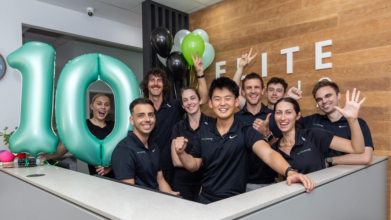 The team at Elite Physio celebrating 10 years in Darwin. Picture: Pema Tamang Pakhrin