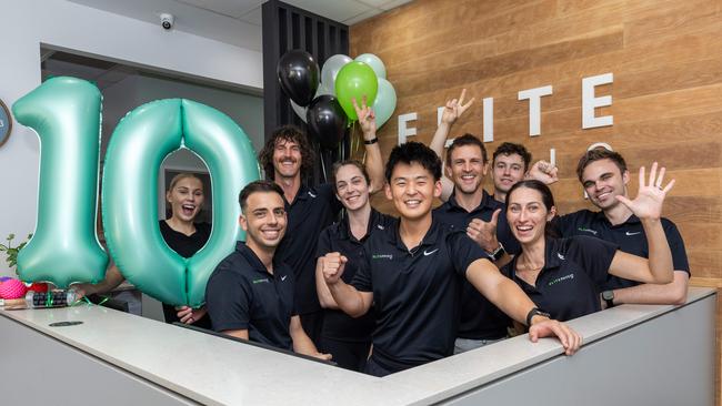 The team at Elite Physio celebrating 10 years in Darwin. Picture: Pema Tamang Pakhrin