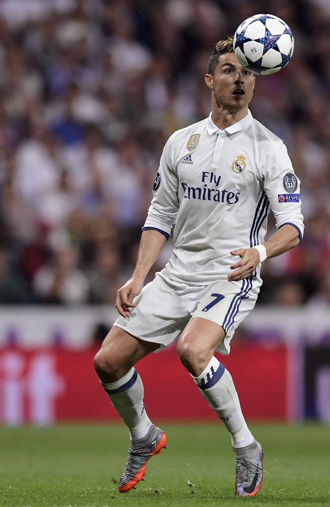 Real Madrid v Atletico Madrid: Cristiano Ronaldo arrives at