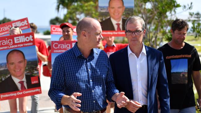 Mr Daley and Labor candidate for Tweed Craig Elliot. Picture: Mick Tsikas