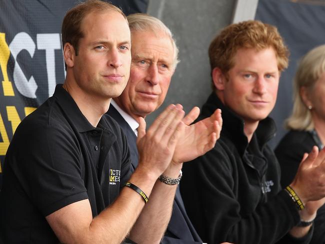 FILE PICS -  LONDON, ENGLAND - SEPTEMBER 11:  Prince William, Duke of Cambridge, Prince Harry and Prince Charles, Prince of Wales watch the athletics at Lee Valley Track during the Invictus Games on September 11, 2014 in London, England. The International sports event for 'wounded warriors', presented by Jaguar Land Rover, is just days away with limited last-minute tickets available at www.invictusgames.org  (Photo by Chris Jackson/Getty Images)