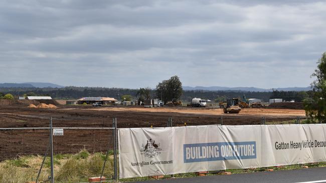 Works underway on new Heavy Vehicle Decoupling Facility, Gatton. Photo: Hugh Suffell