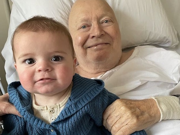 Bert with his grandson Alby. Picture: Instagram