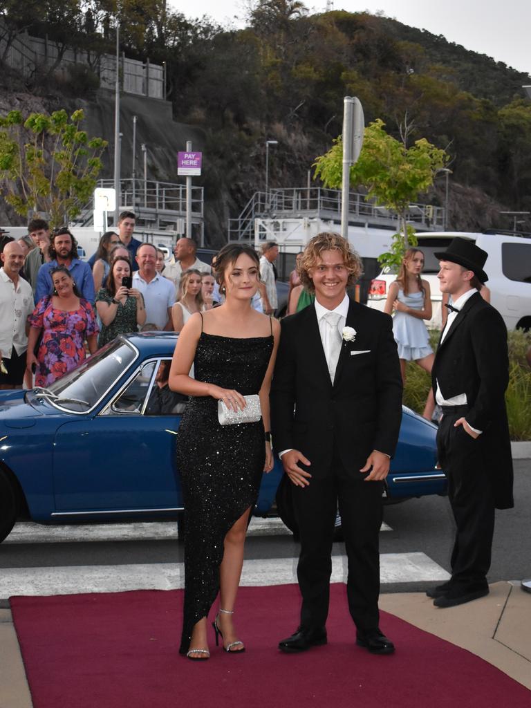 Kirra Sinclair and William Rogers at the Proserpine State High School formal at Shute Harbour Marine Terminal on November 15, 2023. Photo: Zoe Devenport